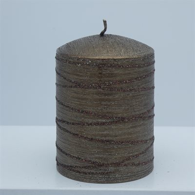 CANDLE 3X4" COPPER BROWN